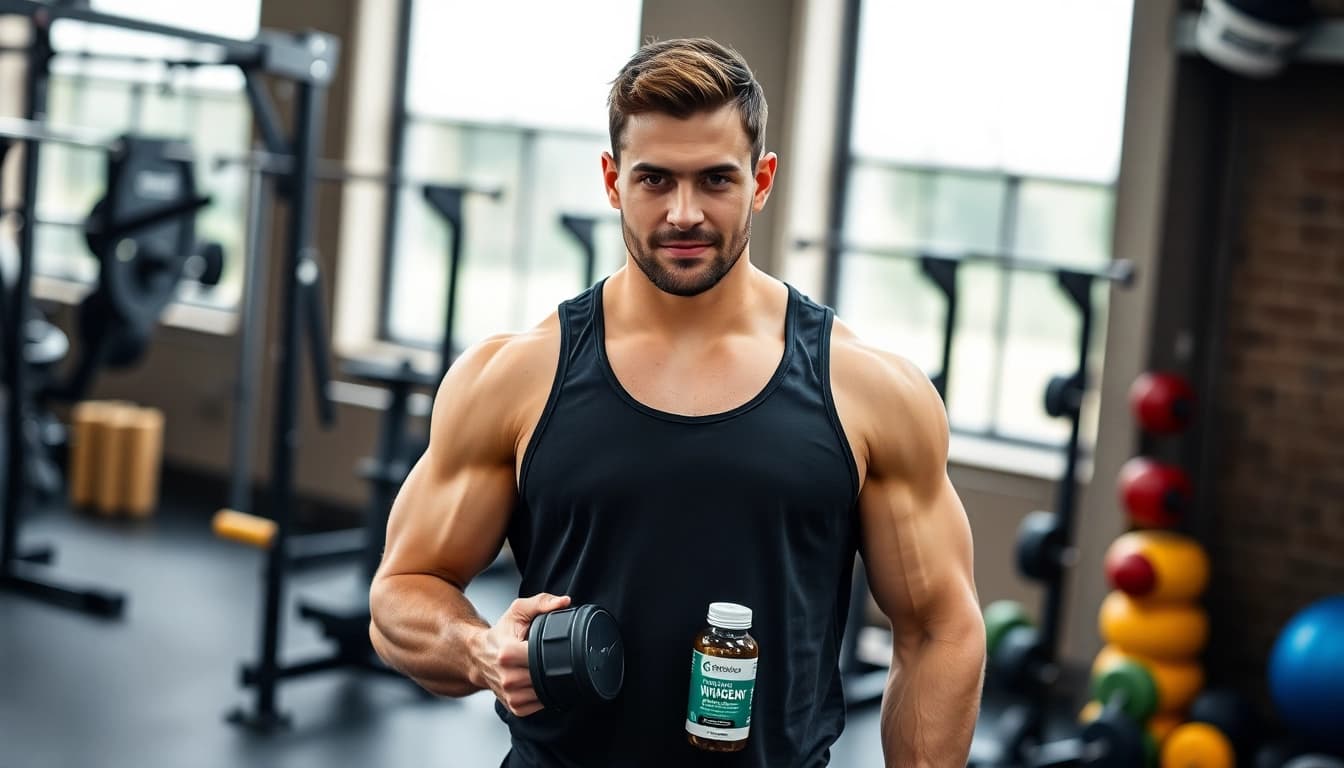 Professionelle Fitnessaufnahme mit Unique Pharma Steroids im Fokus