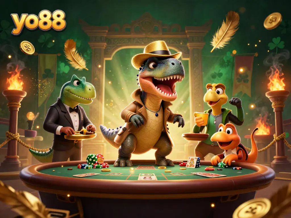 Experience the thrill of yo88 as a clever velociraptor and friends devise a savvy scheme at the blackjack table.