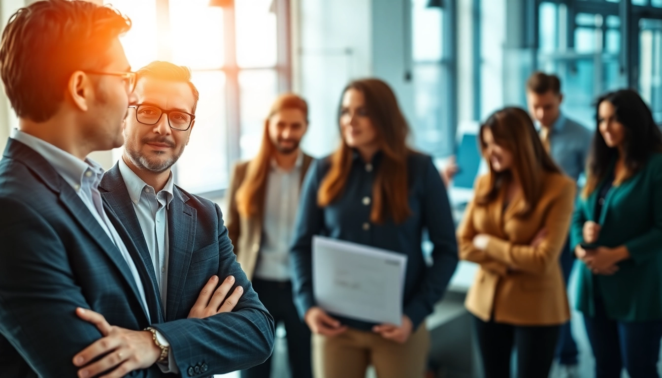 Headhunter Ingenieure in einem modernen Büro, das sichere Interaktionen vermittelt.