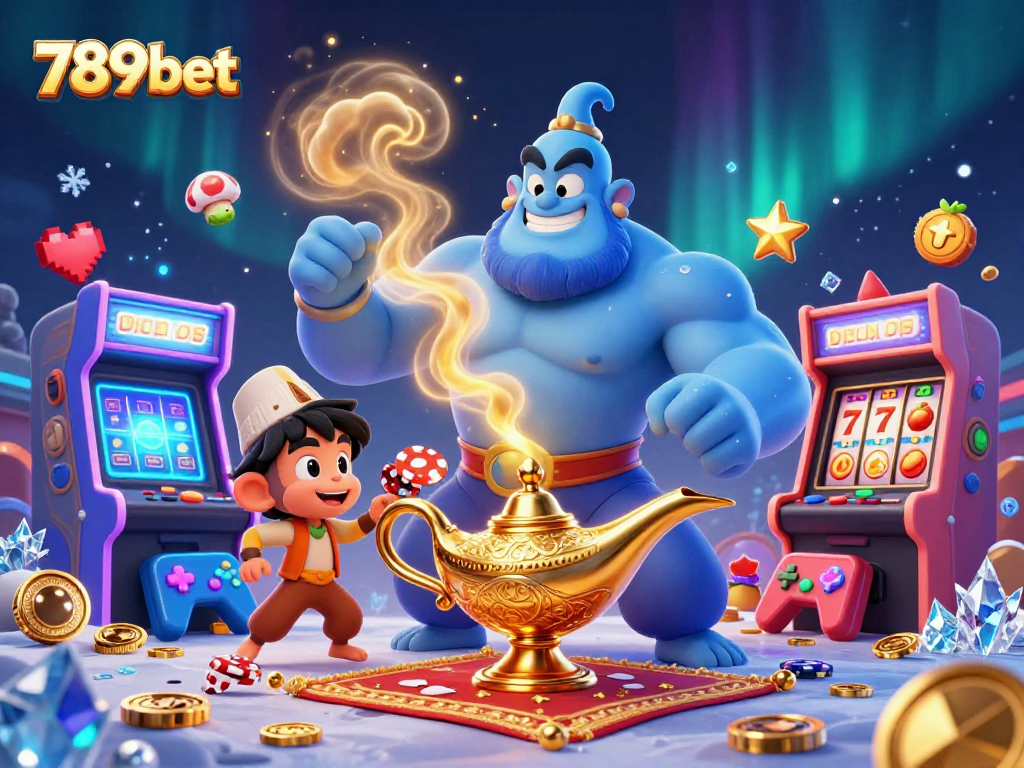 Engage with thrilling casino action at 789bet with a vibrant illustration featuring genius and gaming.