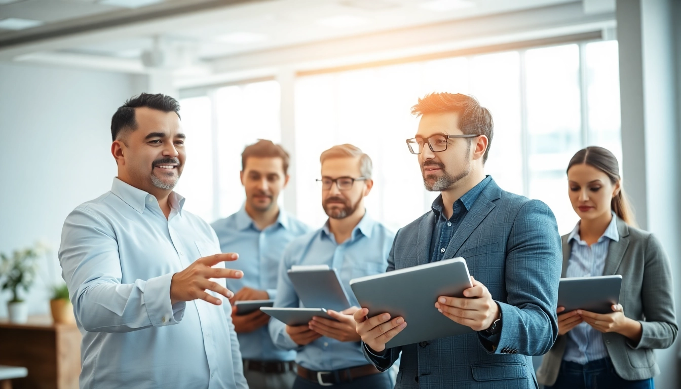 Headhunter Ingenieure beraten in einem modernen Büro über Ingenieursfindung.