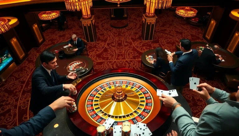 Experience thrilling gameplay at HM88 with poker chips and cards in an elegant casino setting.