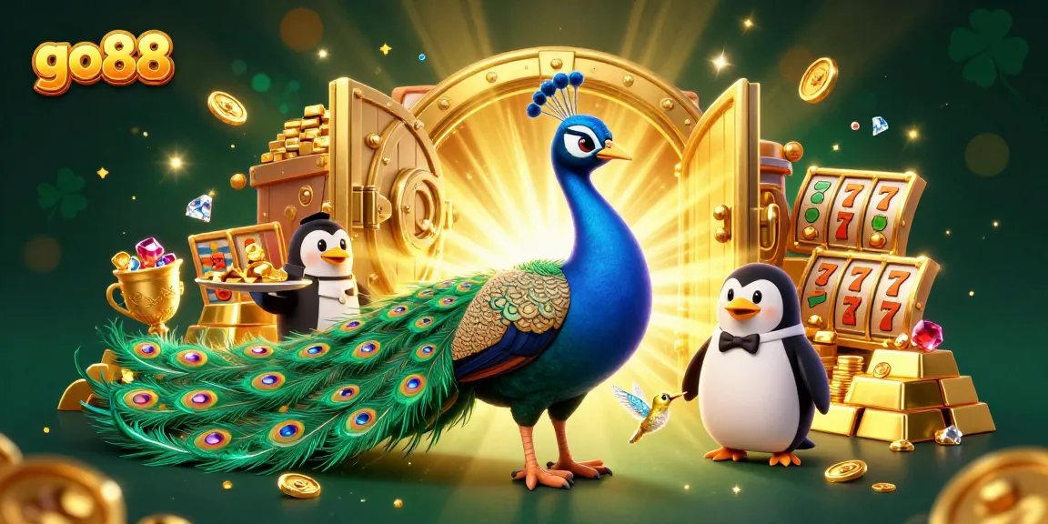 Experience thrilling wins with go88's vibrant casino games and dazzling treasures in a 3D fantasy scene.