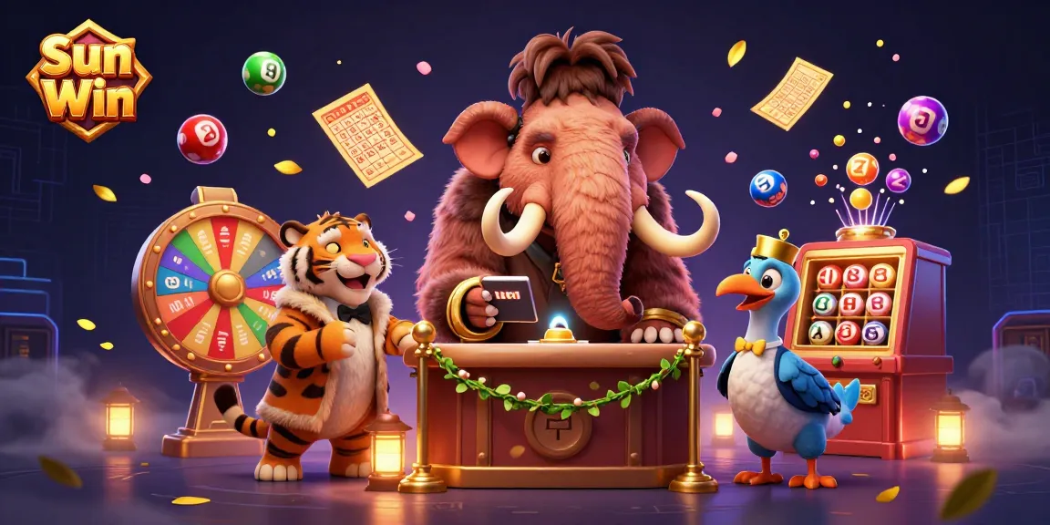 Experience the lively casino scene with Sun Win's vibrant characters and games in action.